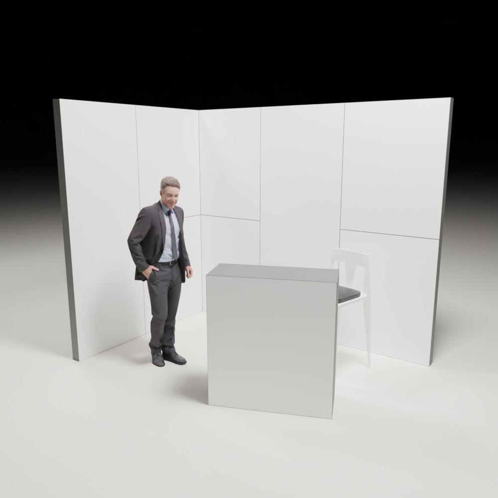 3x2m booth featuring a counter